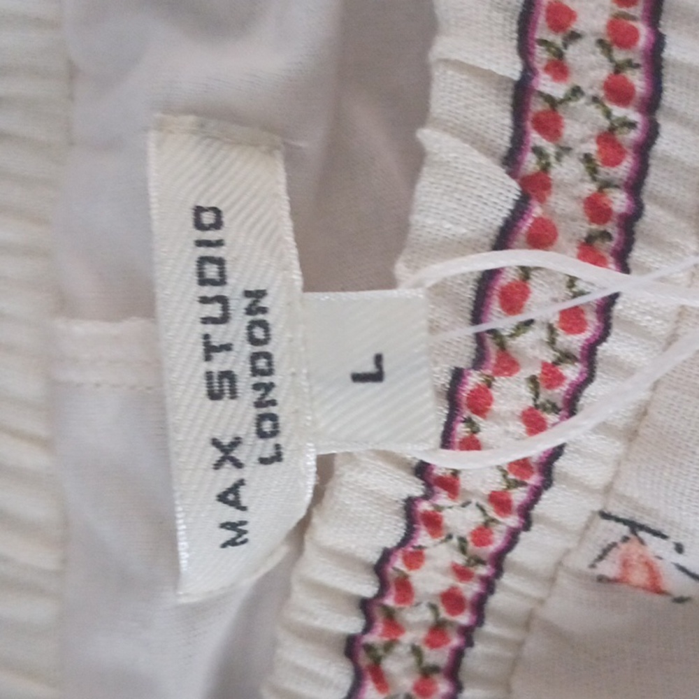 Max Studio Cream Floral Maxi Skirt, L - Picture 3 of 6